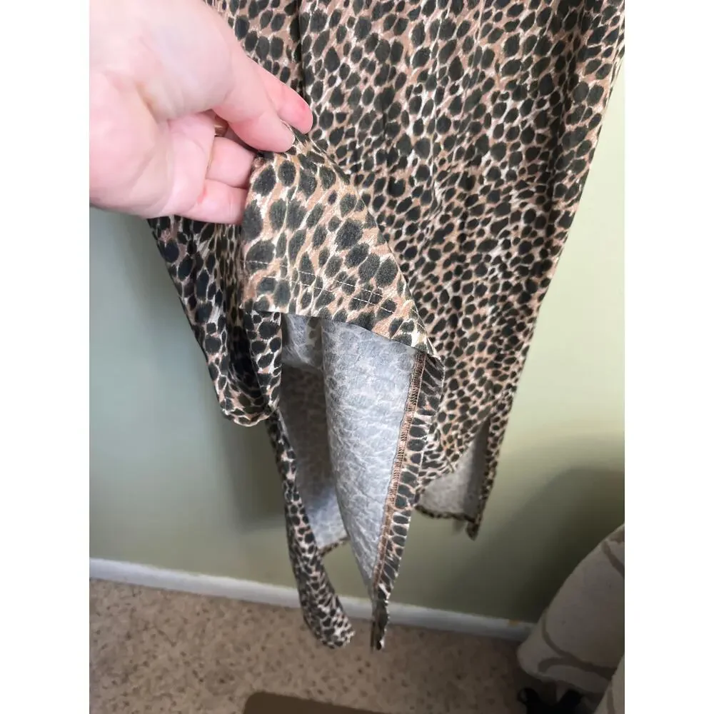 J. Crew Animal-print sleeveless knit midi side slits popover dress , size large - Picture 7 of 10